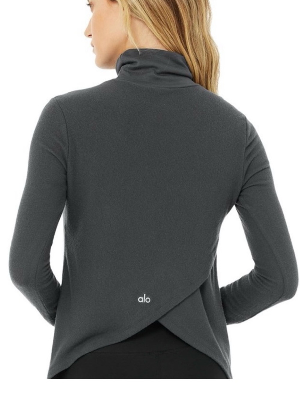 Alo Women's Anthracite Open-Back Sweater